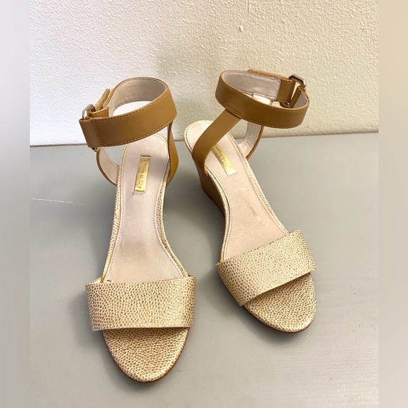 Louise et Cie Shoes - Louise at Cie Tan and Gold Wedge Sandals genuine leather, very comfort. S . 7.5M